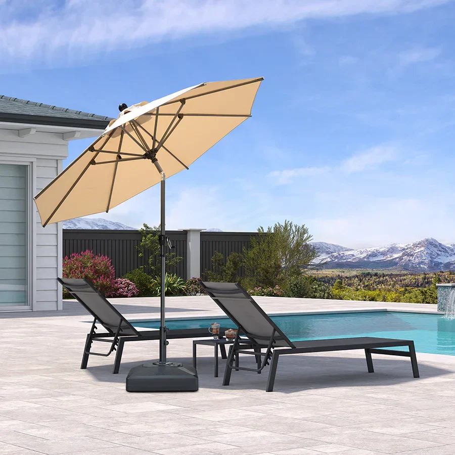 PURPLE LEAF Stokparasol met Slinger en Kantelfunctie voor Tuin en Terras