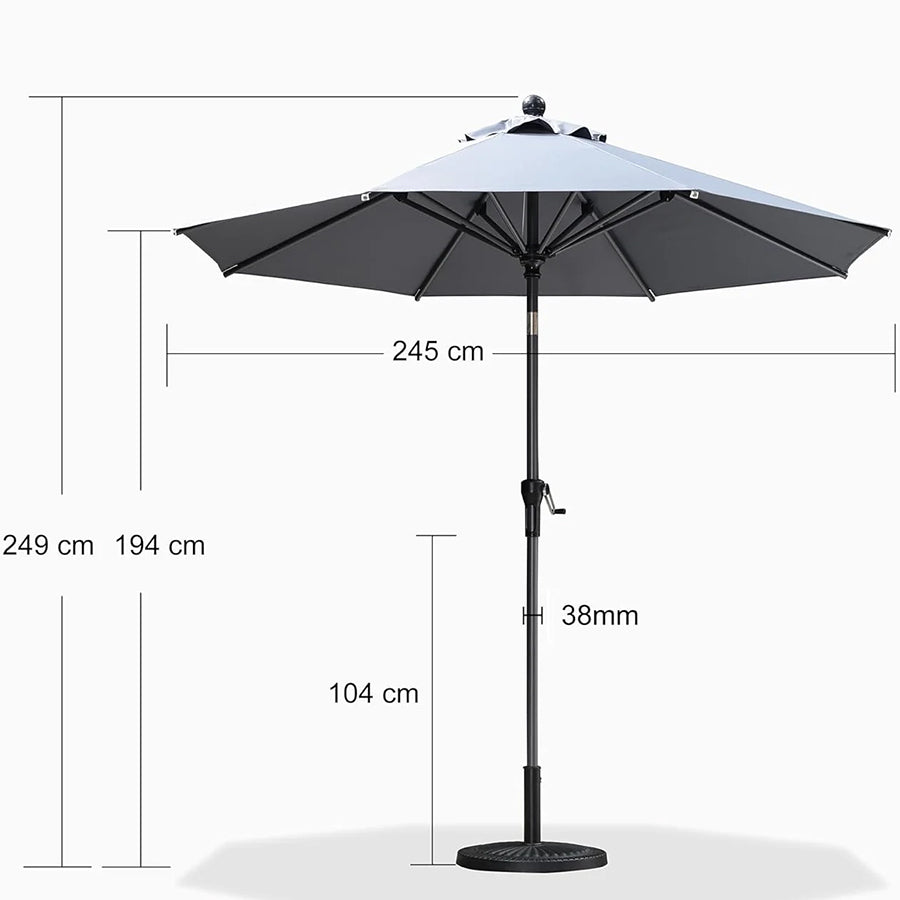 PURPLE LEAF Stokparasol met Slinger en Kantelfunctie voor Tuin en Terras