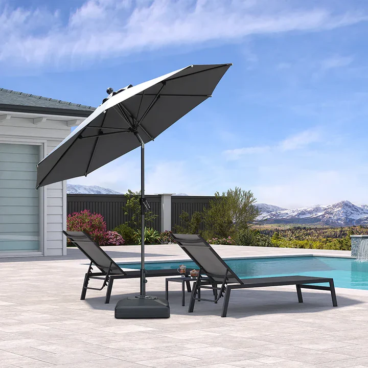 PURPLE LEAF Stokparasol met Slinger en Kantelfunctie voor Tuin en Terras
