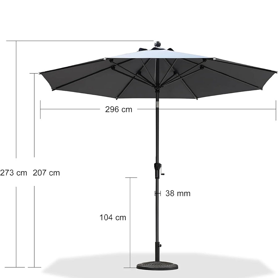 PURPLE LEAF Stokparasol met Slinger en Kantelfunctie voor Tuin en Terras