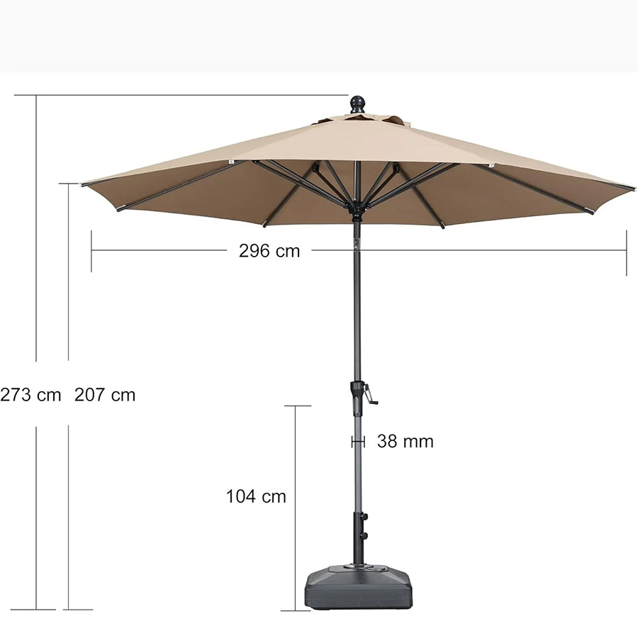 PURPLE LEAF Stokparasol met Slinger en Kantelfunctie voor Tuin en Terras