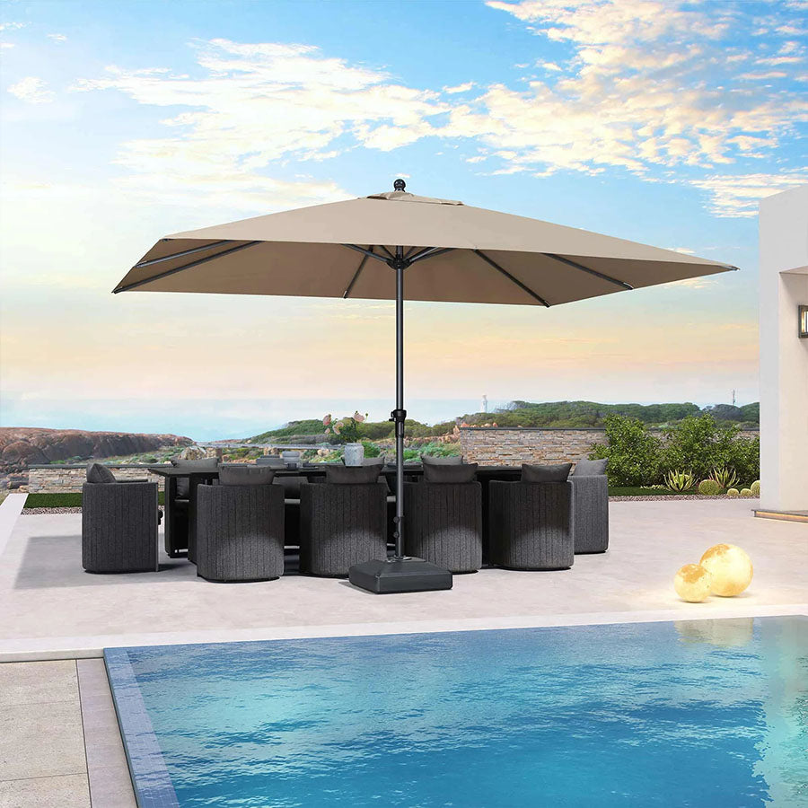 PURPLE LEAF Aluminium Parasol voor Tuin, Terras en Horeca – Stevige Parasol voor Buiten
