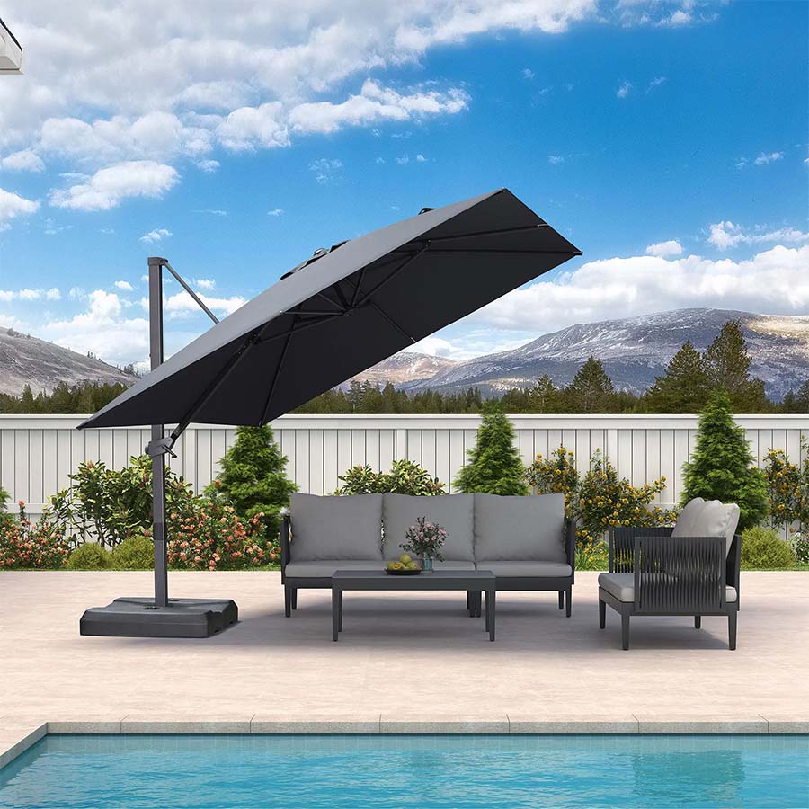 PURPLE LEAF Zweefparasol met Traploos Kantelsysteem voor Tuin en Terras