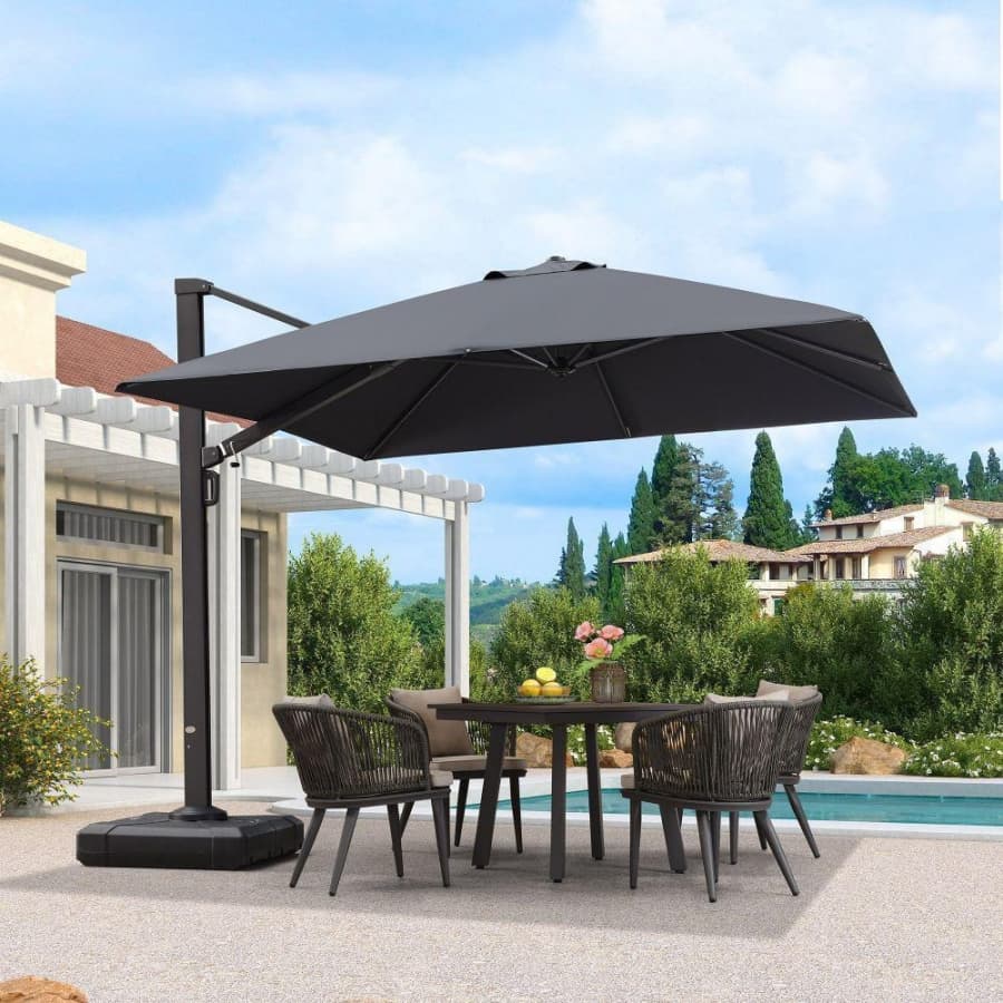 PURPLE LEAF Extra Grote Zweefparasol met Versterkt Frame en Hoge Windbestendigheid, voor Tuin en Terras