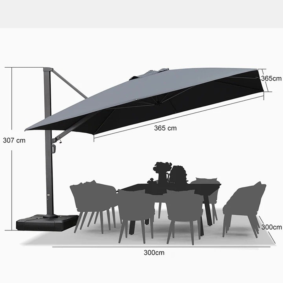 PURPLE LEAF Extra Grote Zweefparasol met Versterkt Frame en Hoge Windbestendigheid, voor Tuin en Terras